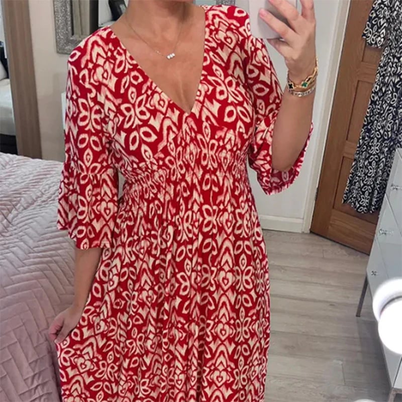 Aria - La Robe Ample avec Décolleté en V : Élégance et Confort
