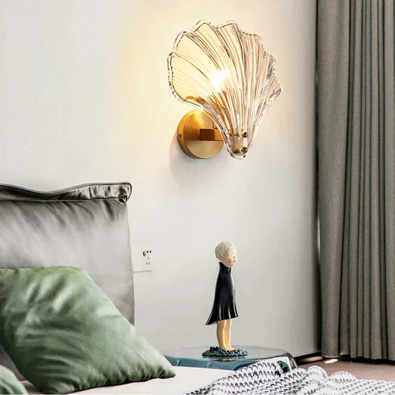 CoralGlimmer - Applique Murale Coquillage en Verre