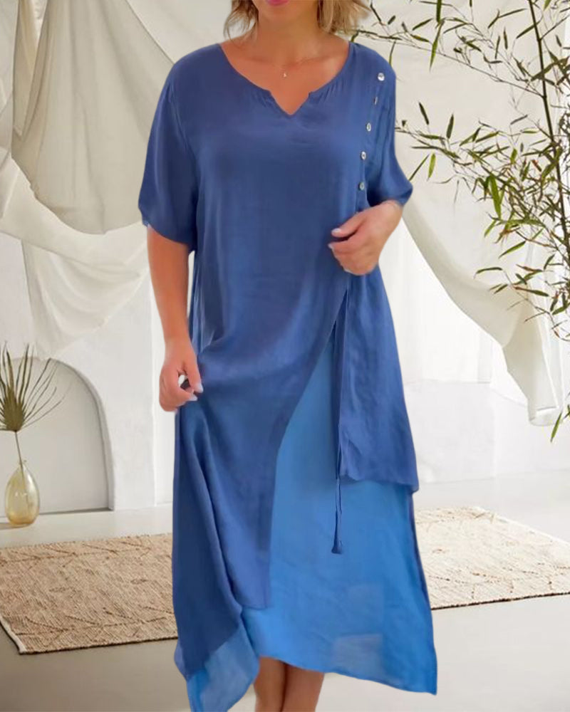 Louise | Robe Asymétrique Décontractée : Élégance et Confort