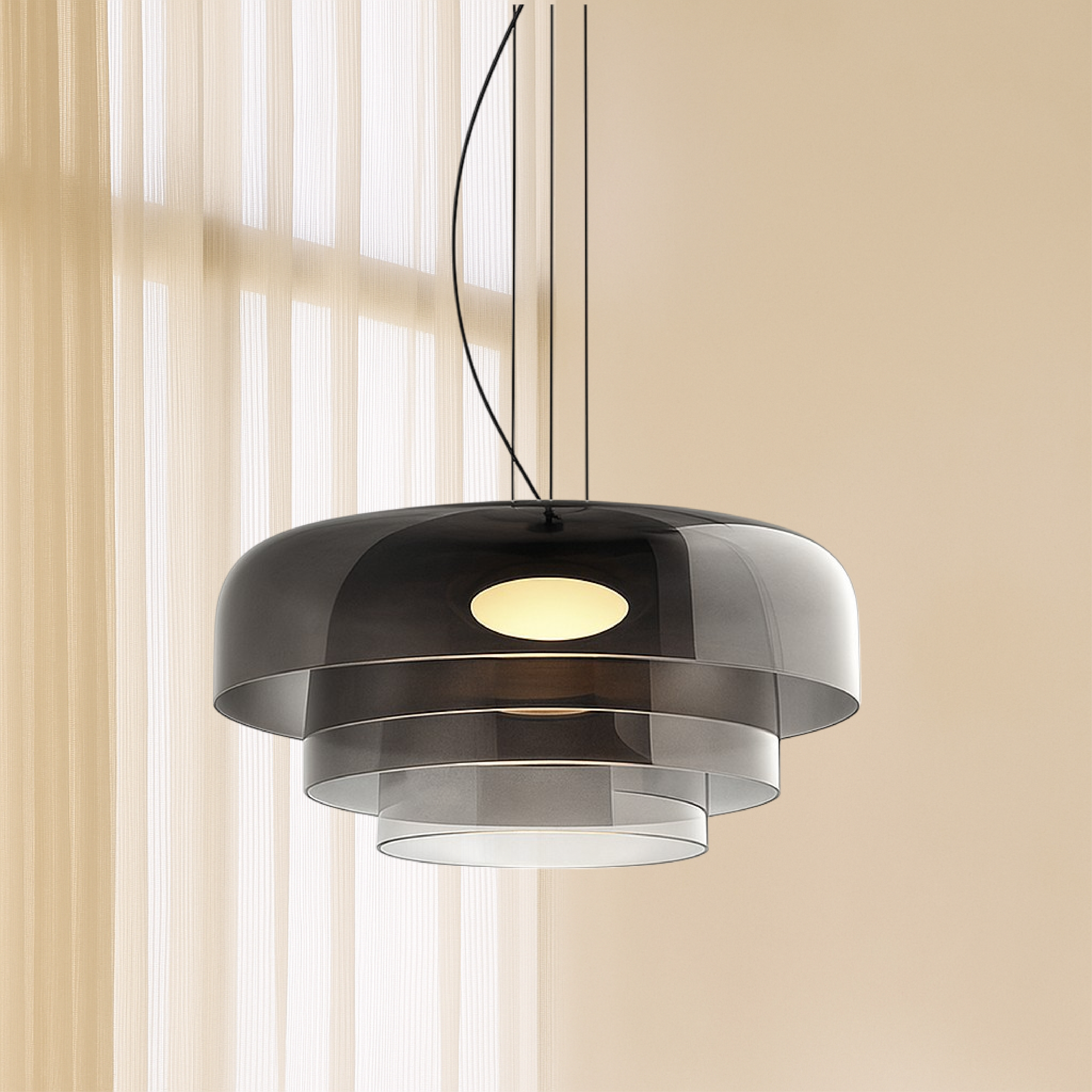 Lampe pendante en verre