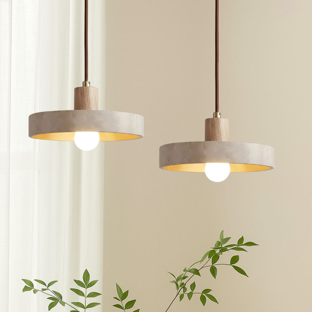 Suspension Bauhaus en travertin