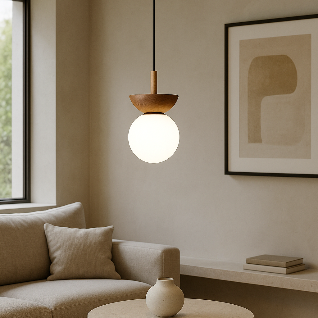 Lampe suspendue Japandi - aspect naturel