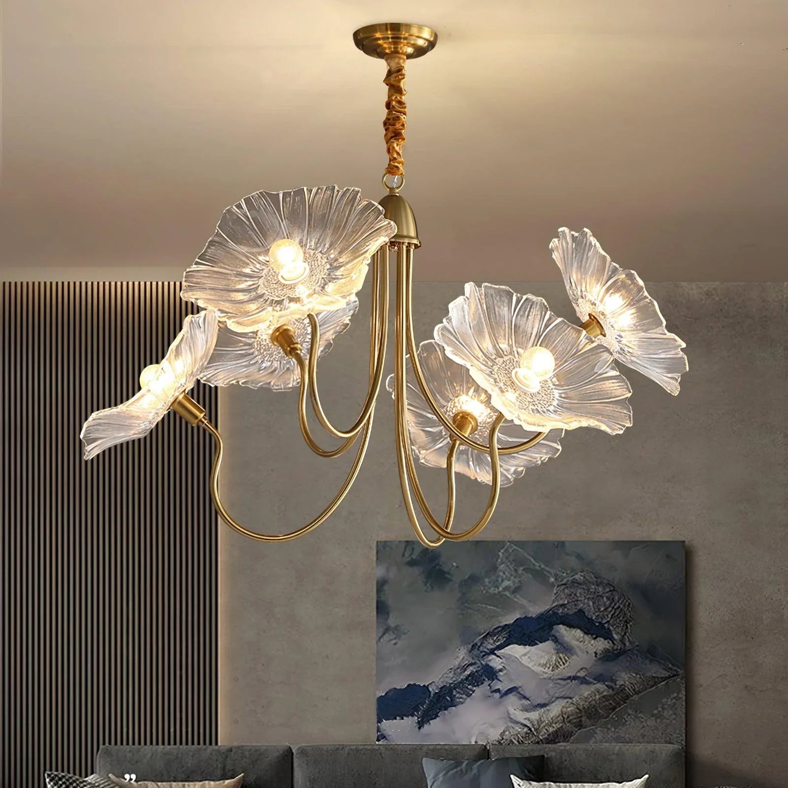 Lustre à feuilles de verre Lotus