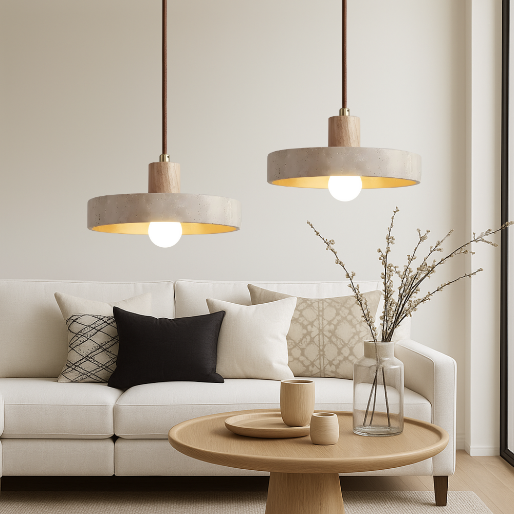Suspension Bauhaus en travertin