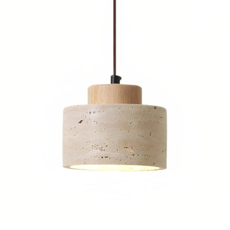 Lampe pendante en pierre de travertin