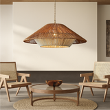 Lampe pendante en bambou tressé