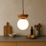 Lampe suspendue Japandi - aspect naturel