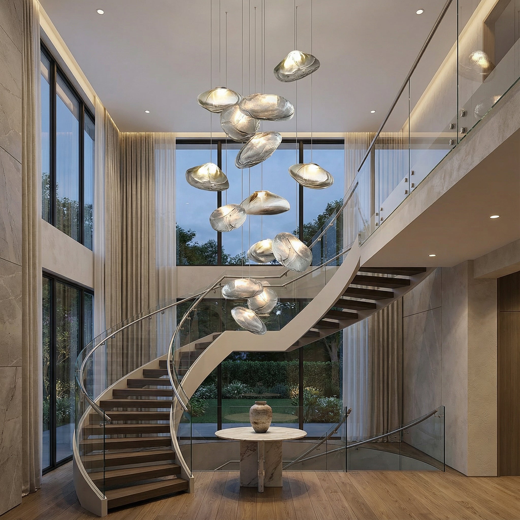 Lustre Villa en verre nordique