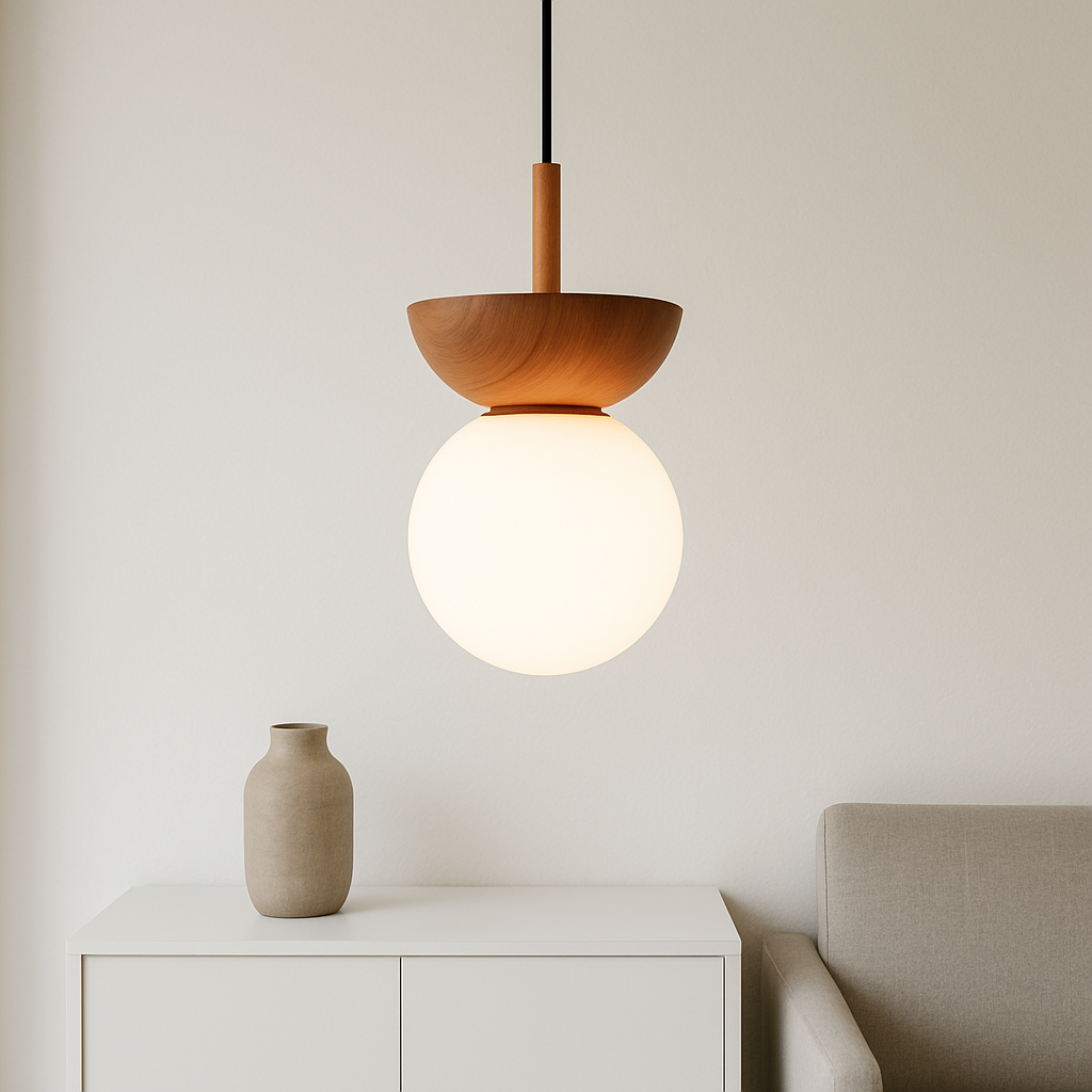 Lampe suspendue Japandi - aspect naturel