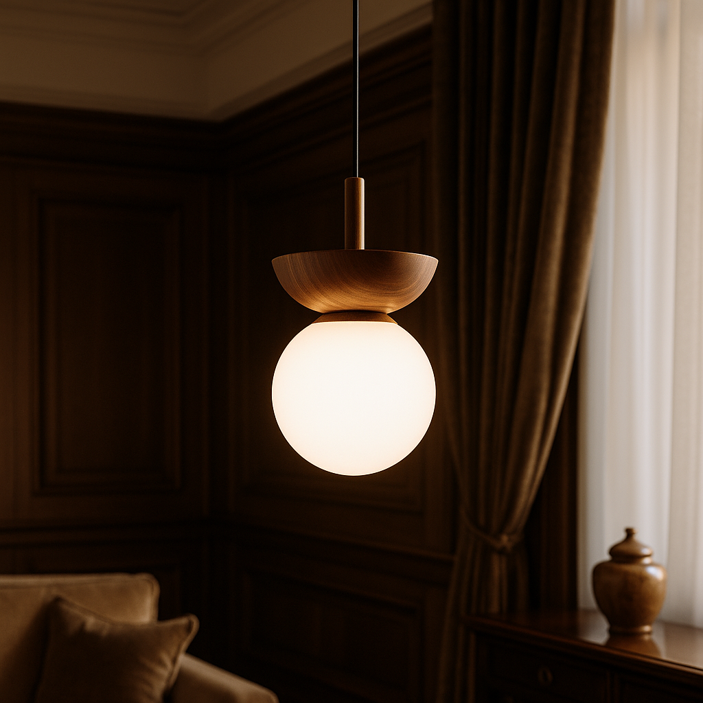 Lampe suspendue Japandi - aspect naturel