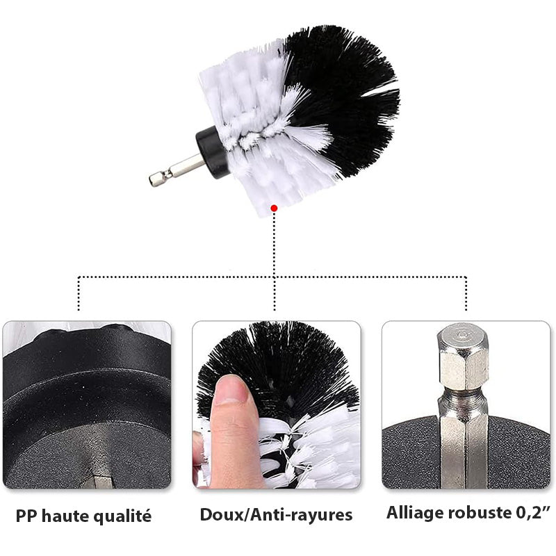 Brosse de Nettoyage pour Perceuse - Idéale pour les surfaces délicates travel
