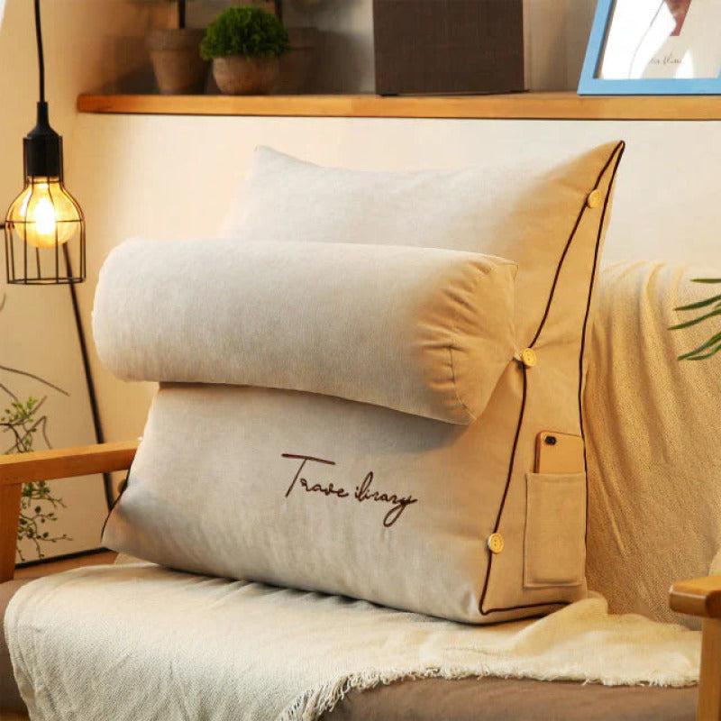 Coussin de Soutien Dorsal en Forme de Coin - Beige Confort confort pour Lit ou Canapé