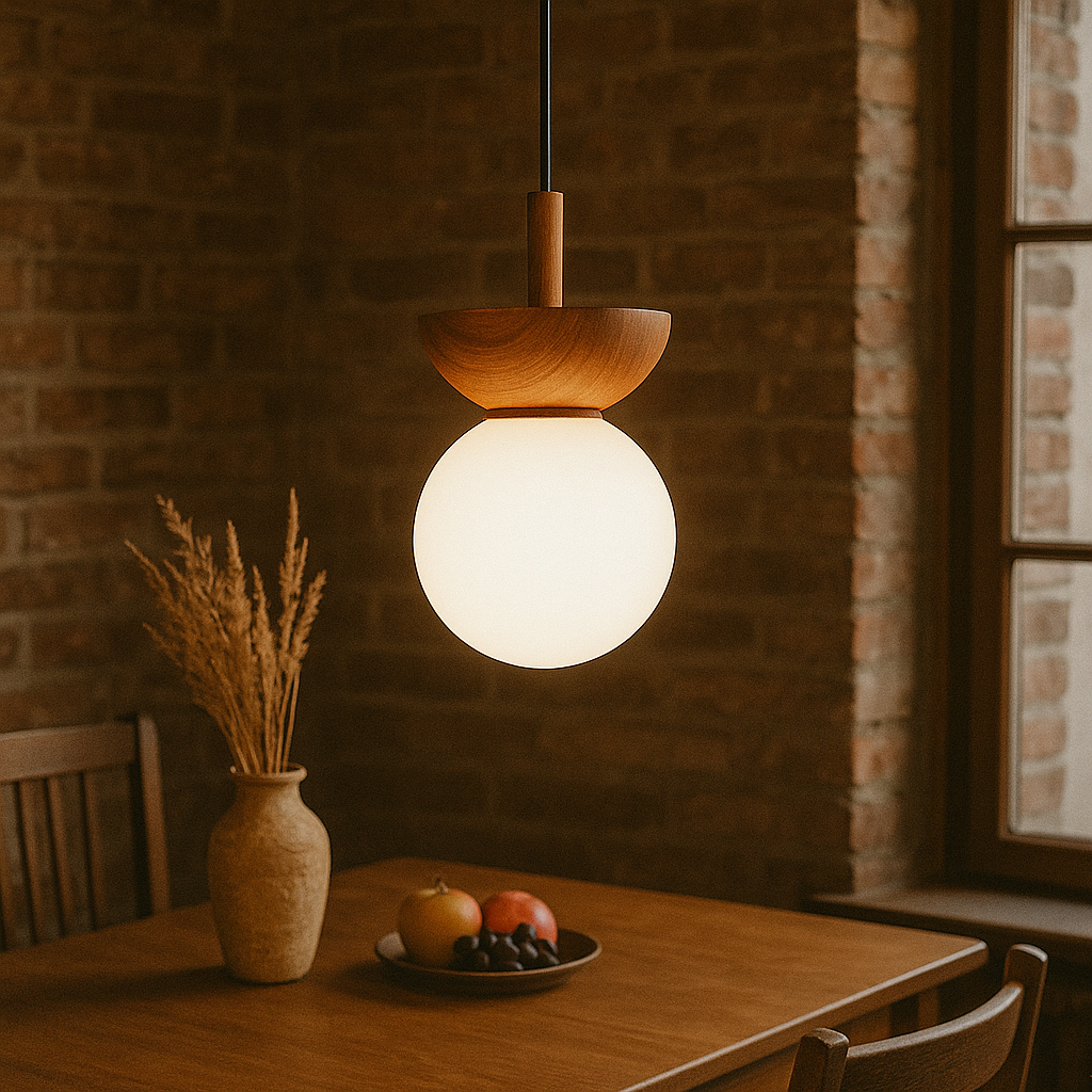 Lampe suspendue Japandi - aspect naturel