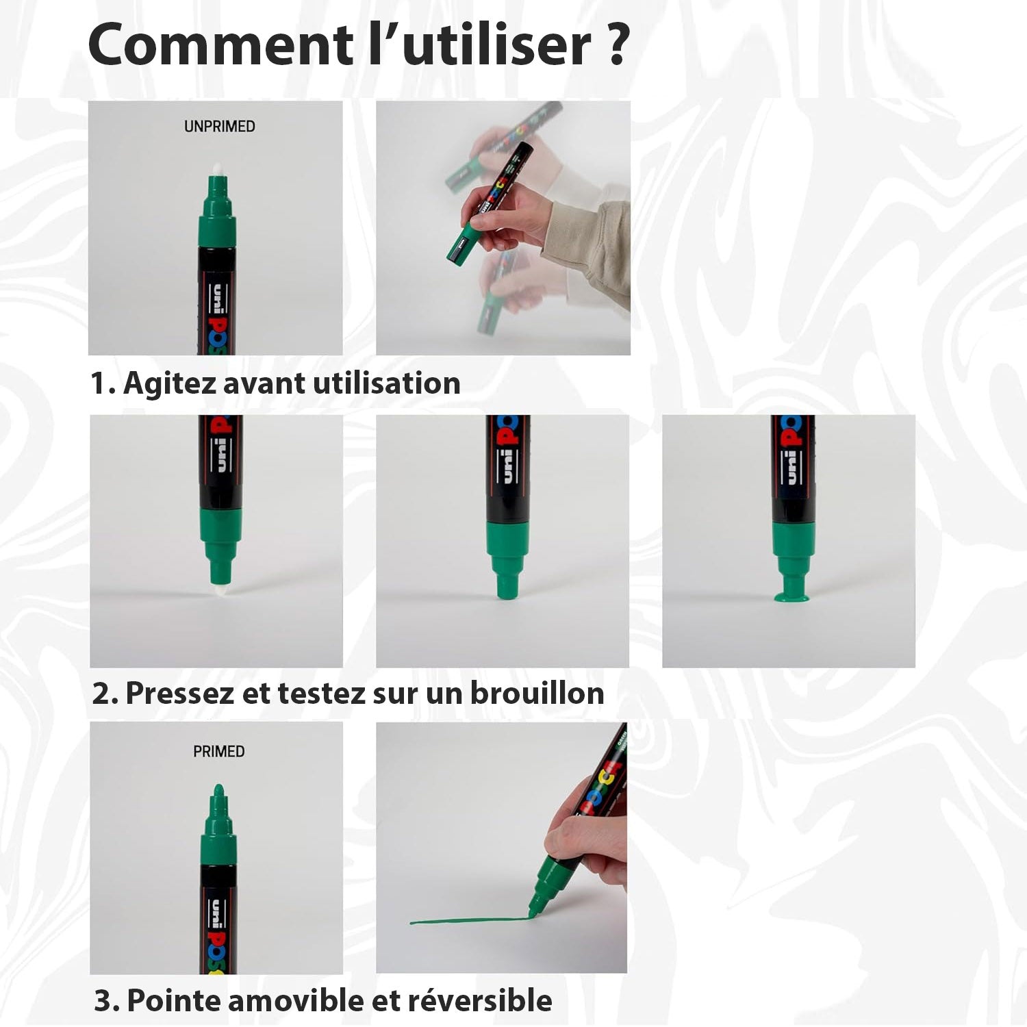 Feutres à Eau POSCA PC3M - Créativité Artistique avec Couleurs Intenses - Design confort