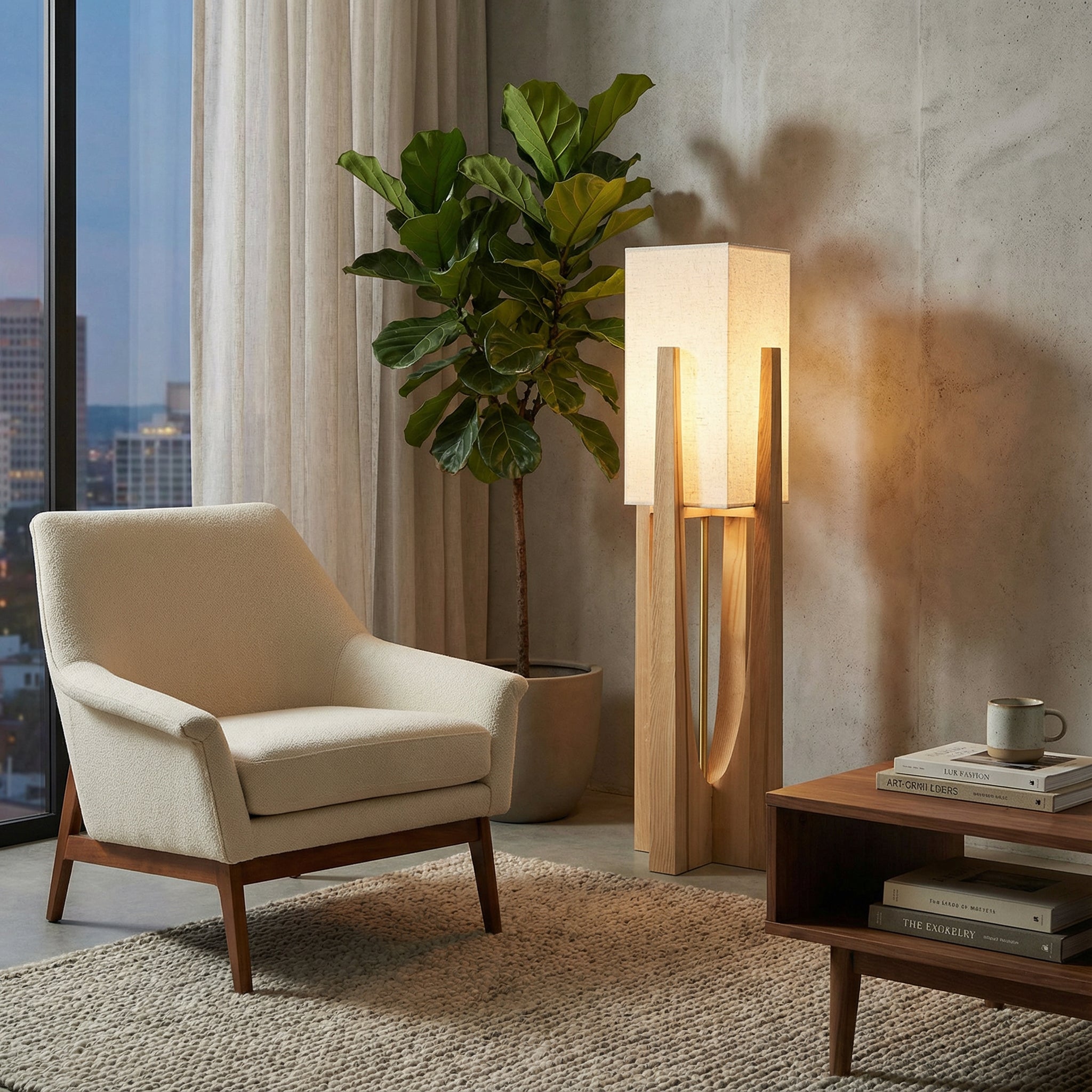 Lampadaire Wabi Sabi de style japonais