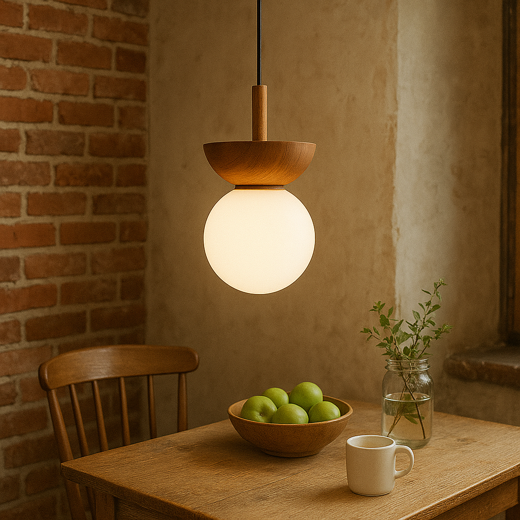 Lampe suspendue Japandi - aspect naturel