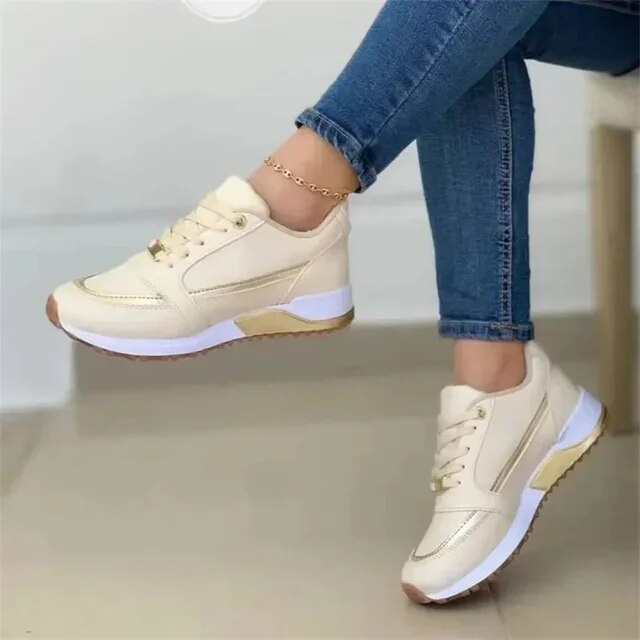 Baskets respirantes pour femme Adeline en Or - Chic et confort absolu pour vos tenues