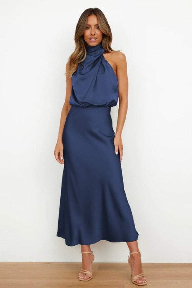 Robe cocktail élégante Aili en bleu pour une élégance intemporelle et classe