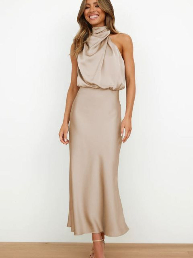 Robe cocktail élégante Aili en kaki pour une touche de style tendance travel