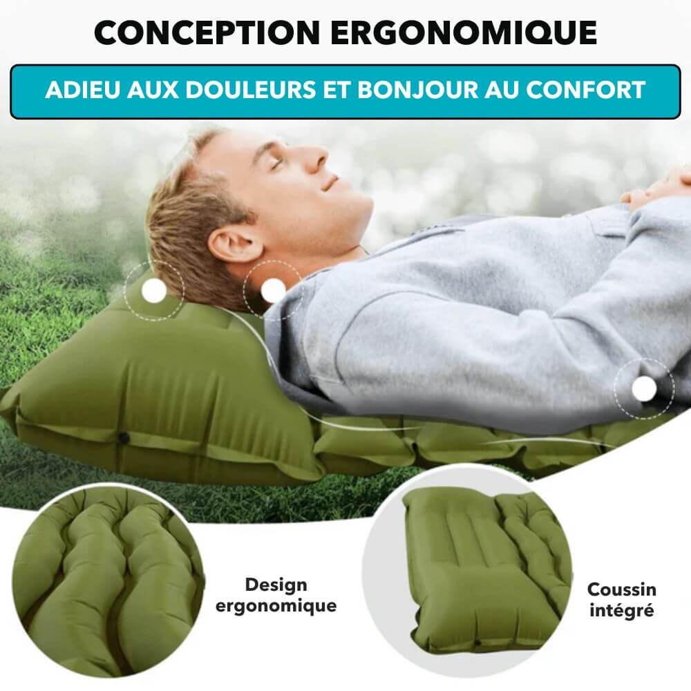 Matelas Gonflable AirLite Capteur Intelligent Confortable confort Camping Compact Léger