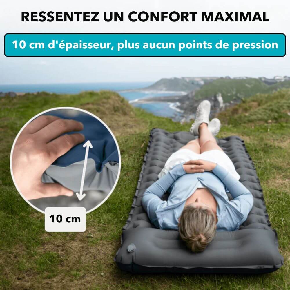 Matelas Gonflable AirLite Support de Ventilation Confortable confort Camping Compact Léger