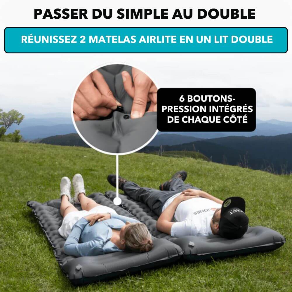Matelas Gonflable AirLite Confortable confort Camping Compact Léger Pompe Intégrée confort Dos