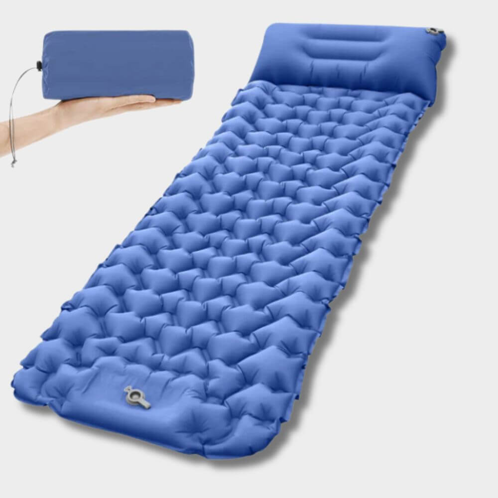 Matelas Gonflable AirLite Bleu Confortable confort Camping Compact Léger tr