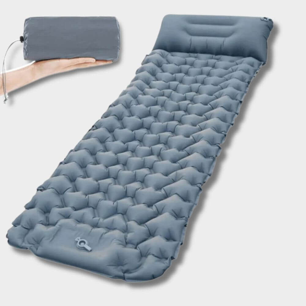 Matelas Gonflable AirLite Bleu grisé Confortable confort Camping Compact Léger