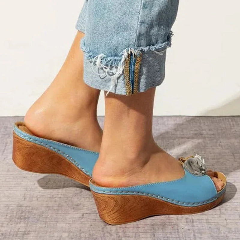 Sandales d'été florale en polyester léger et confortable leak-p
