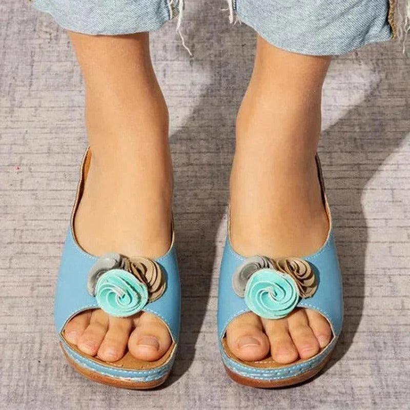 Sandales d'été florale en polyester léger et confortable leak-p