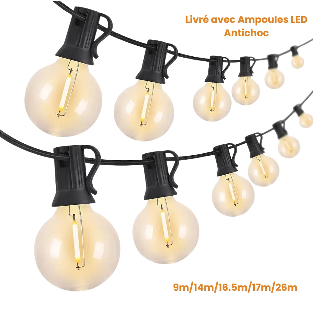 Guirlande lumineuse extérieure LED Ginguette pour une soirée festive travel b