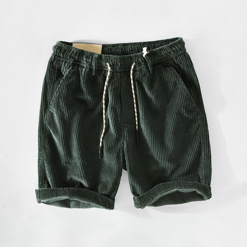 Short en coton vert à coupe décontractée pour un confort ultime et un style décontracté
