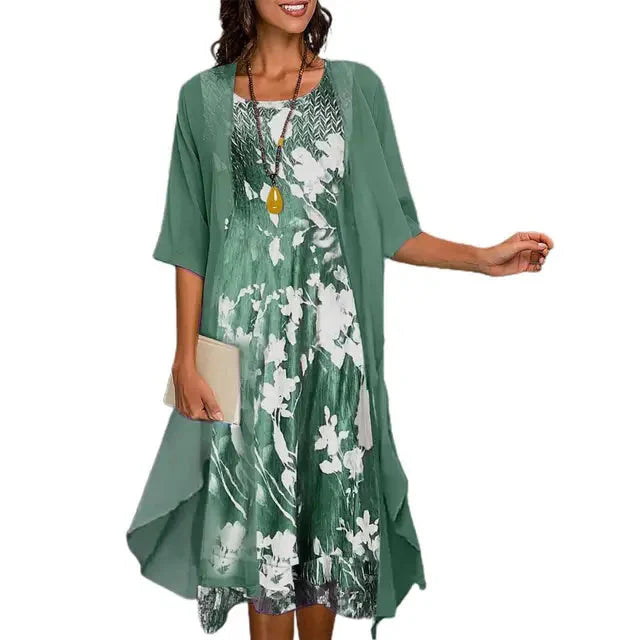 Robe d'Été Tendance Anna en polyester haut de gamme avec motif floral travel