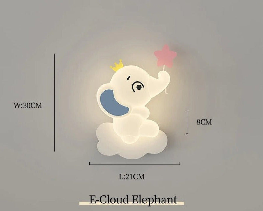 Applique Murale Éléphant Nuage - Lumière Douce et Relaxante lea