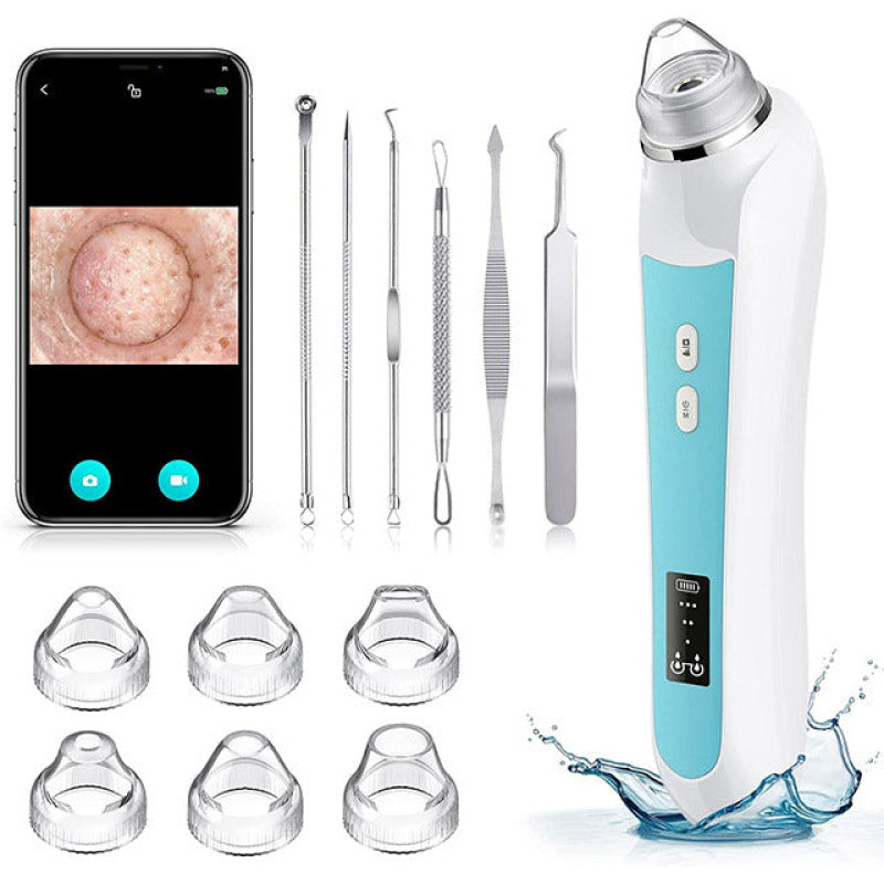 Aspirateur Point Noir avec Camera - Extracteur de impuretés & Nettoyeur de Pores de qualité, extraction impuretés - Bleu ciel