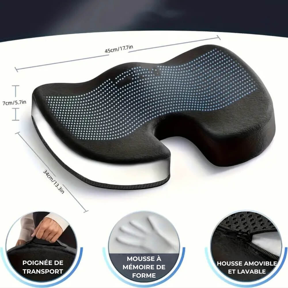 AssiseCool - Technologie Gel pour un Confort Rafraîchissant - Mousse Mémoire et Soutien Dos