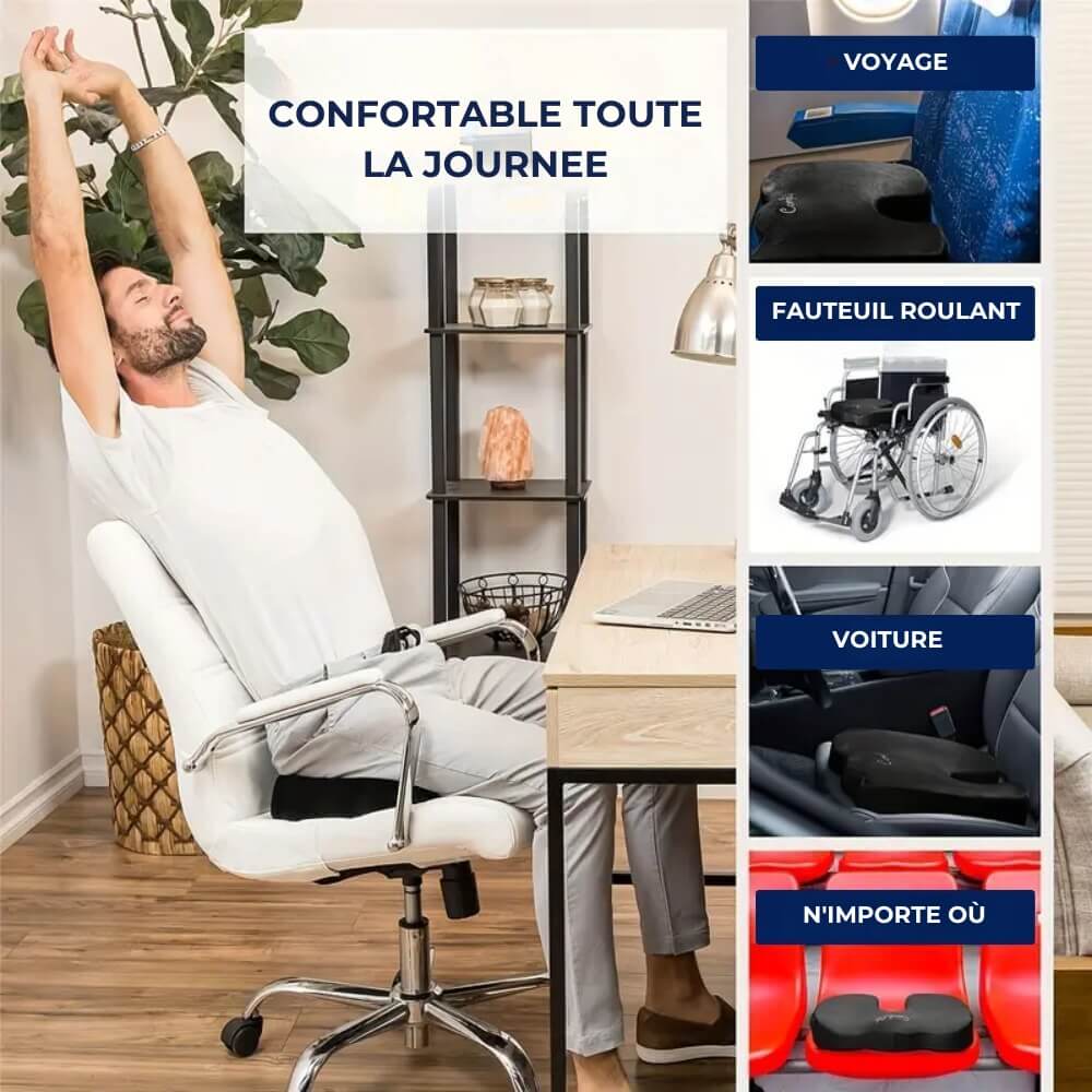 AssiseCool - Coussin Antidérapant et Ergonomique - Confort Immédiat et Durable do