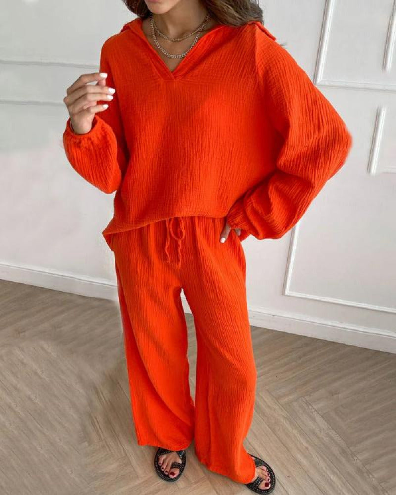 Ensemble deux pièces décontracté Audrey en tissu premium pour confort luxueux