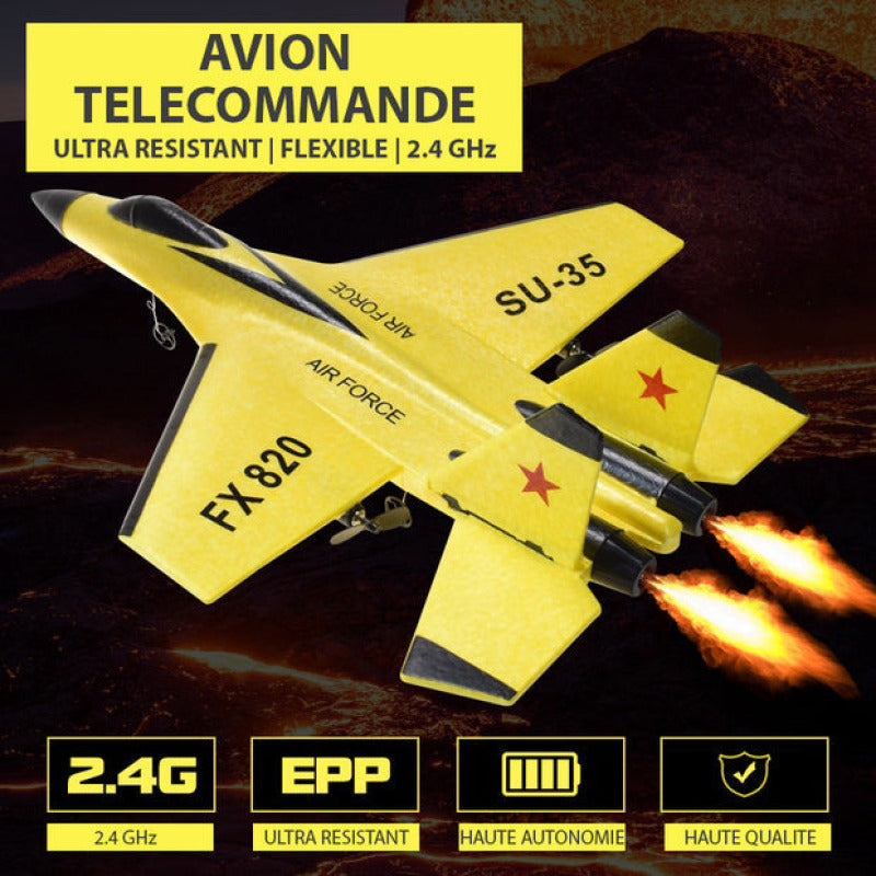 Avion télécommandé ultra-résistant pour enfant - degrés rotation, mousse EPP