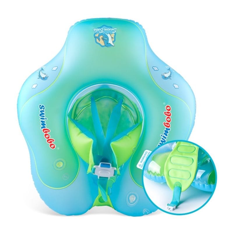 Bouée pour Bébé Bleu avec Ombrelle - Natation et Confort, matériel non toxique do