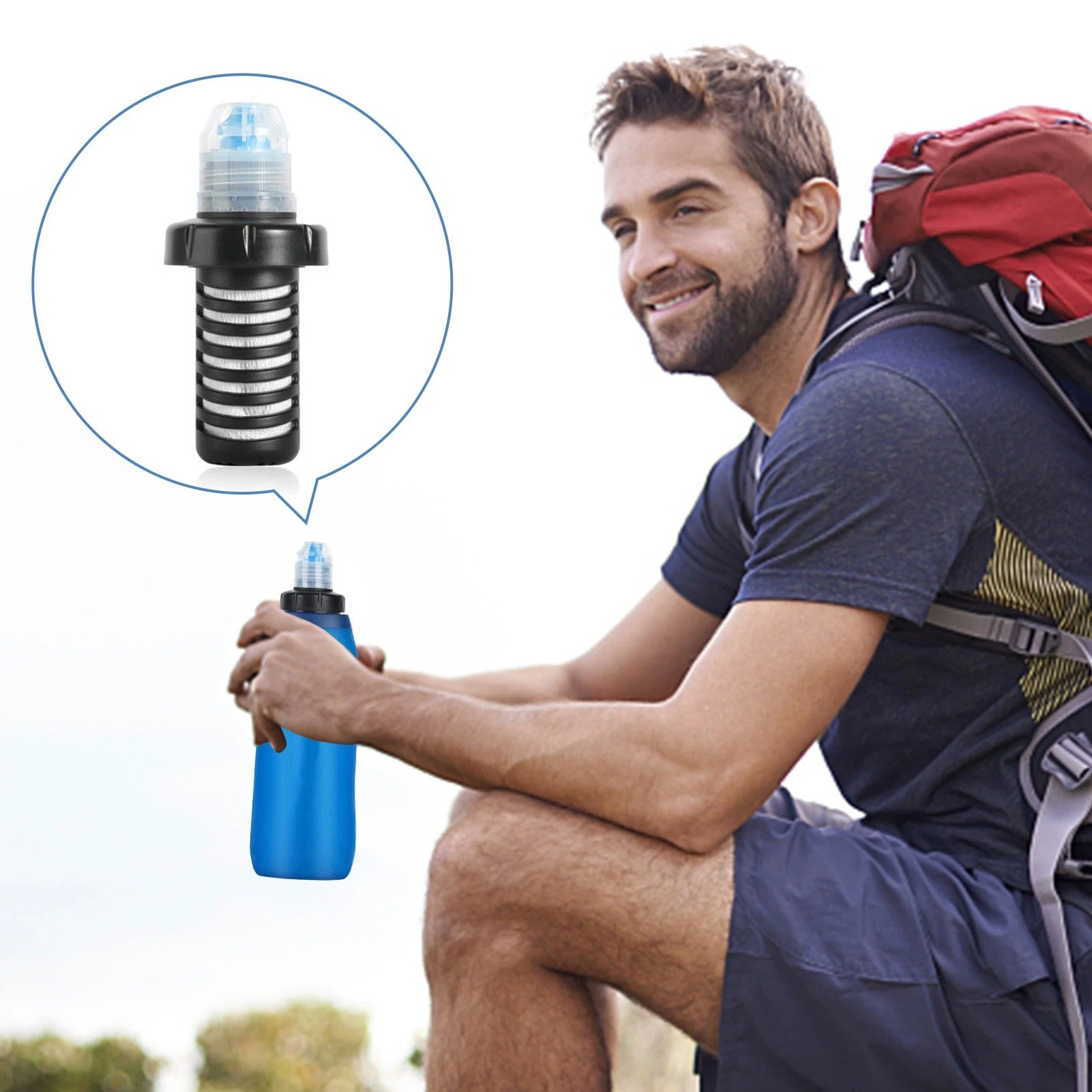 Bouteille Pliable avec Filtre à Eau - Alternative Écologique pour Eau Potable