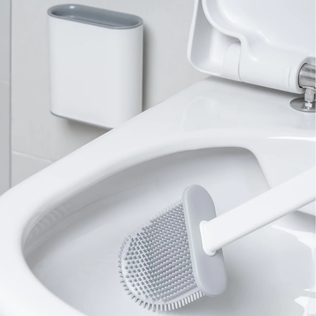 Brosse de Toilette en Silicone avec Tête Flexible pour un Nettoyage Complet t