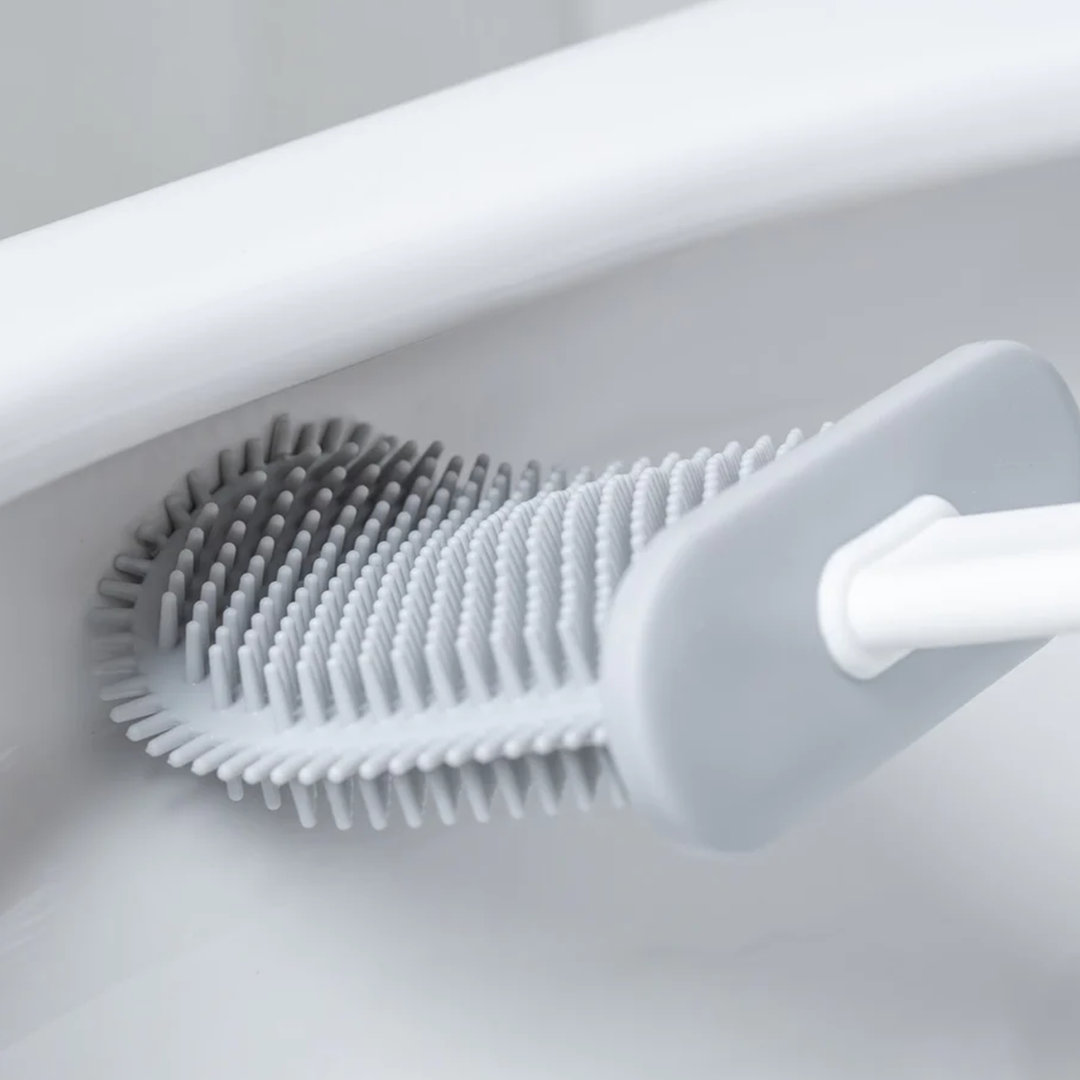 Brosse de Toilette en Silicone - Brosse WC Compacte pour un Gain de Place tra