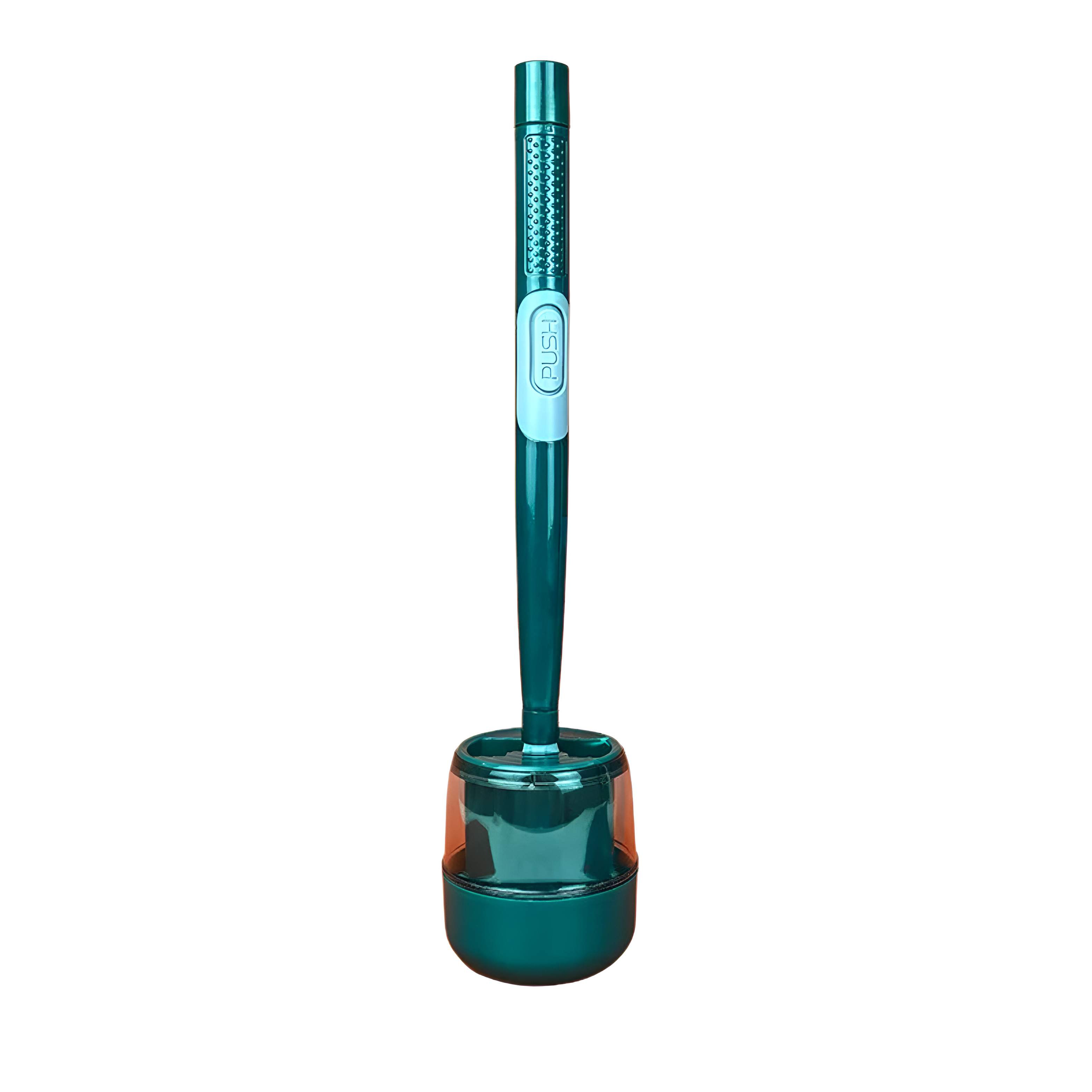 Brosse de toilette en silicone à long manche suspendue au mur - Vert Foncé, pour une salle de bain tendance