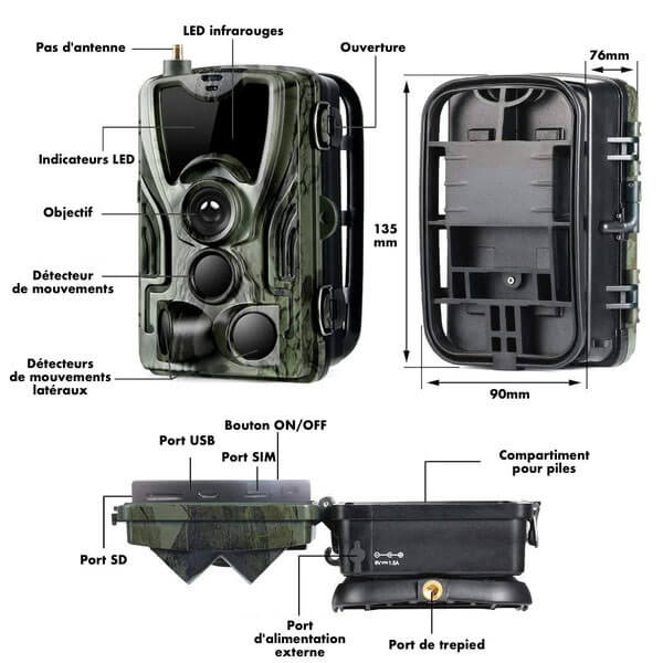 Caméra de chasse 4G - Photographie wildlife - LED infrarouges - Vision nocturne d