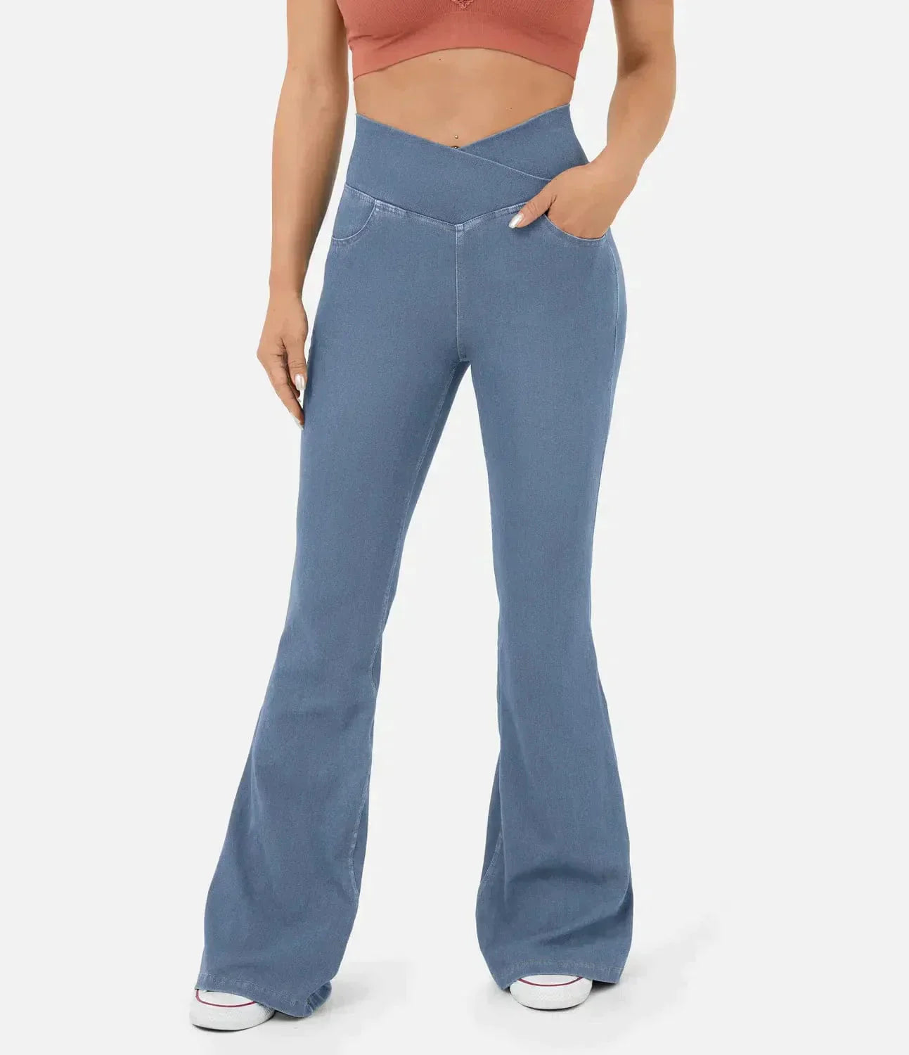 Jean large à taille haute stylisé Camille pour femmes - Élégance sans effort