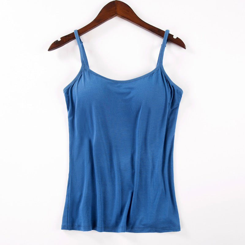 Débardeur femme en bleu marine avec soutien-gorge intégré - Fraîcheur et polyvalence