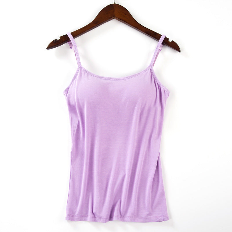 Débardeur femme en violet avec soutien-gorge intégré - Éclat et confort optimal d