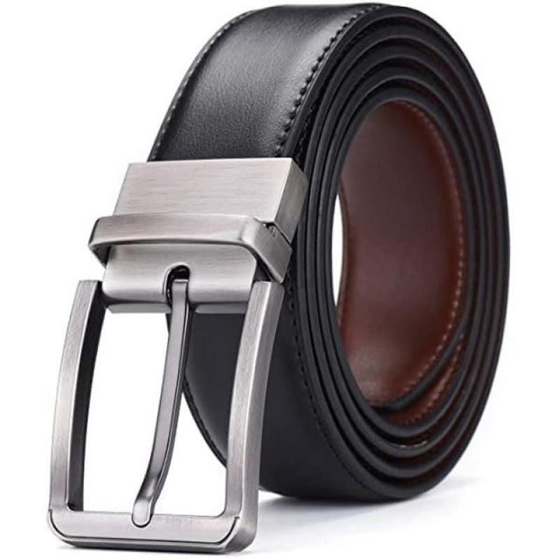 Ceinture Réversible en Cuir Véritable 110cm - Idée Cadeau pour Homme