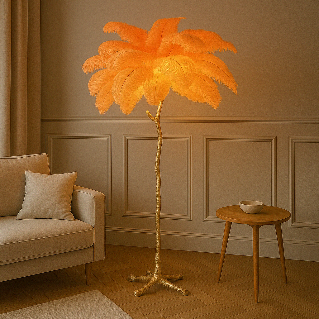 Lampadaire à plumes